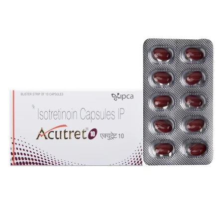 Acutret 10mg Isotretinoin Capsule blister pack low dose acne