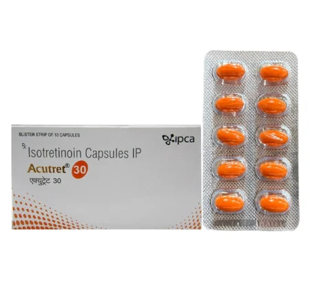 Acutret 30mg Isotretinoin Capsule blister pack for severe acne