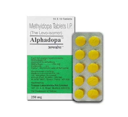 Alphadopa 250 mg Tablet for heart and blood pressure management – Buy Online at MedsPrimeHub