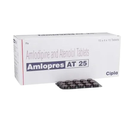 Amlopres AT 25 Tablet for heart and blood pressure management – Buy Online at MedsPrimeHub