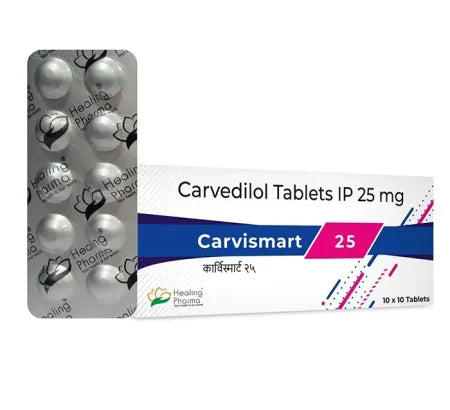 Carvismart 25mg Carvedilol tablet for hypertension and heart failure – Buy Online at MedsPrimeHub