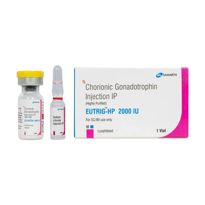 Eutrig HP 2000 IU hCG Injection vial for fertility treatment