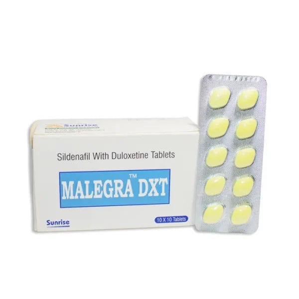 Malegra Dxt standard strength Sildenafil tablet packaging for erectile dysfunction treatment