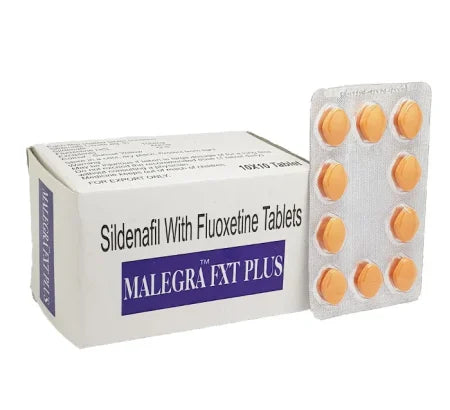 Malegra Fxt Plus standard strength Sildenafil tablet packaging for erectile dysfunction treatment