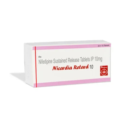 Nicardia Retard 10 mg Tablet for heart and blood pressure management – Buy Online at MedsPrimeHub