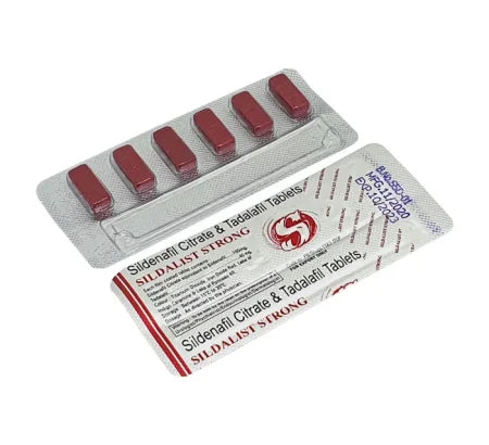Sildalist Strong standard strength Sildenafil tablet packaging for erectile dysfunction treatment