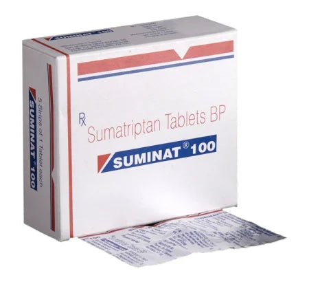 Suminat 100mg Sumatriptan tablet for acute migraine relief – Buy Online at MedsPrimeHub