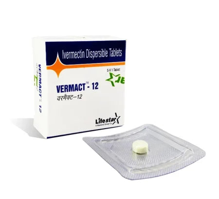 Vermact 12mg Ivermectin Tablet blister strip antiparasitic