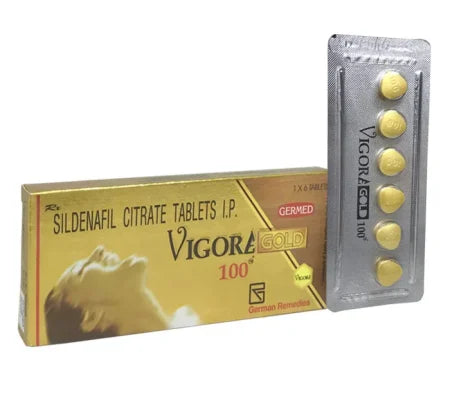 Vigore Gold 100 standard strength ED medication tablet with Sildenafil