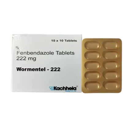 Wormentel 222 mg Fenbendazole veterinary dewormer tablets for animals