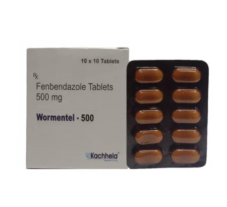 Wormentel 500 mg Fenbendazole veterinary dewormer tablets for animals