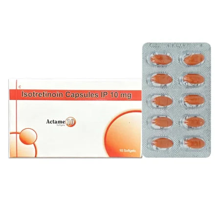 Actame 10mg Isotretinoin Capsule blister pack low-dose acne