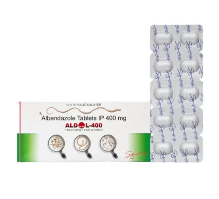 Aldol 400mg Albendazole Tablet blister pack anthelmintic