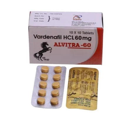 Alvitra 60 mg high-potency Vardenafil tablet for severe erectile dysfunction