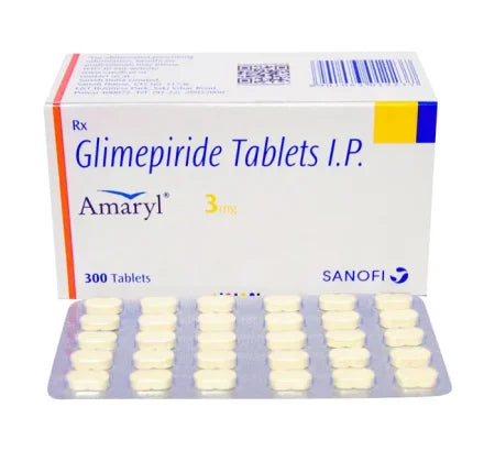 Amaryl 3 mg Tablet tablet for type 2 diabetes – Buy Online at MedsPrimeHub