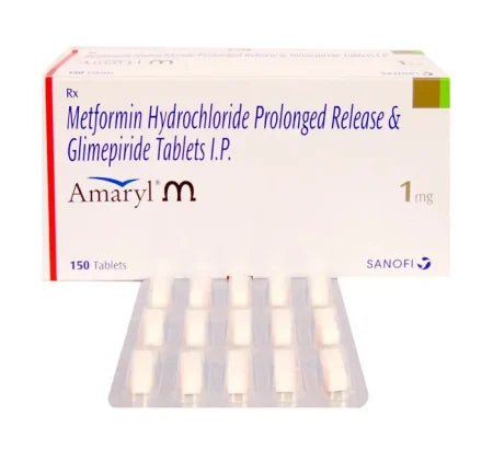 Amaryl M 1 mg Tablet tablet for type 2 diabetes – Buy Online at MedsPrimeHub