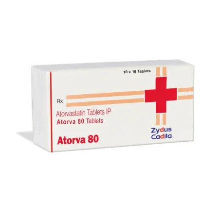 Atorva 80 mg Tablet for heart and blood pressure management – Buy Online at MedsPrimeHub