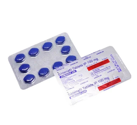 Aurogra 100 100 mg Sildenafil tablet packaging for erectile dysfunction treatment