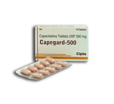 Capegard 500 MG Capecitabine Tablet blister strip