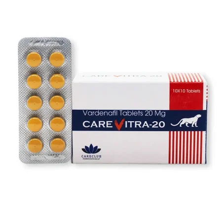 Carevitra 20 mg Vardenafil beginner-friendly tablet for erectile dysfunction treatment