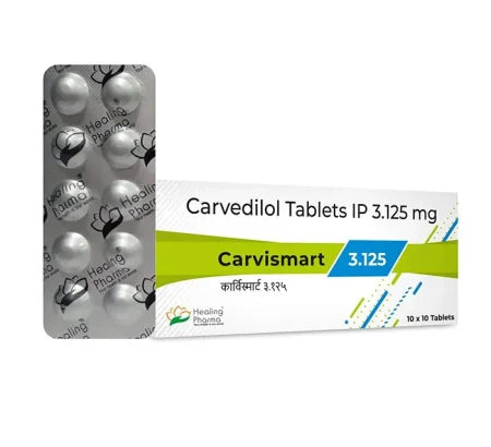 Carvismart 3.125mg Carvedilol tablet for hypertension and heart failure – Buy Online at MedsPrimeHub