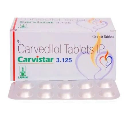 Carvistar 3.125mg Carvedilol tablet for mild hypertension – Buy Online at MedsPrimeHub