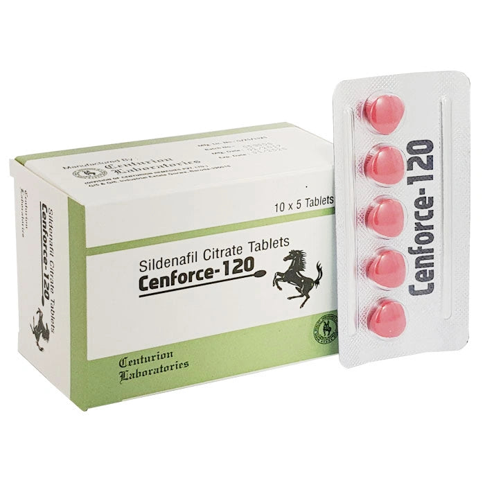 Cenforce 120  (Sildenafil) 120 mg Sildenafil tablet packaging for erectile dysfunction treatment