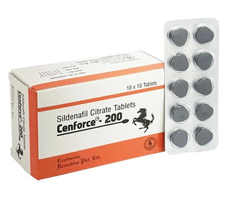 Package of Cenforce 200 200 mg Sildenafil tablets for men's health