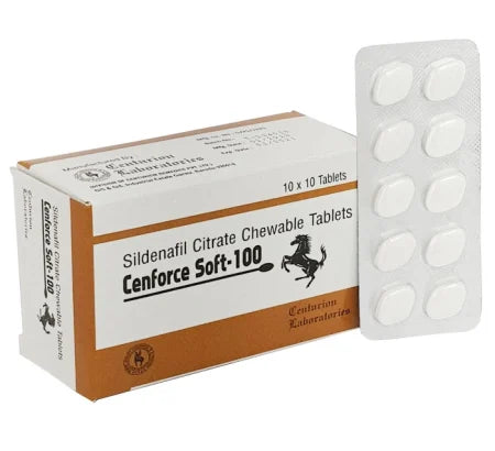 Cenforce Soft 100 Mg 100 Mg Sildenafil soft tablet packaging for erectile dysfunction treatment