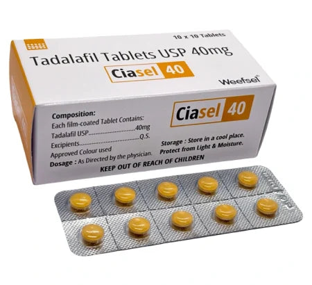 Ciasel 20 mg Tadalafil tablet for erectile dysfunction treatment