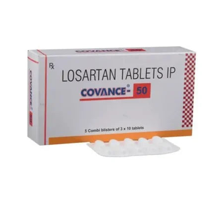 Covance 50 Losartan tablet for hypertension and kidney protection – Buy Online at MedsPrimeHub