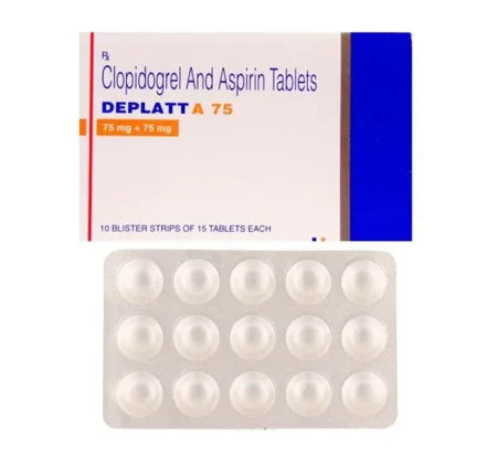 Deplatt A 75 Aspirin Clopidogrel antiplatelet tablet – Buy Online at MedsPrimeHub