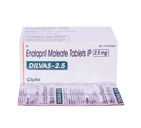Dilvas 2.5 mg Tablet for heart and blood pressure management – Buy Online at MedsPrimeHub