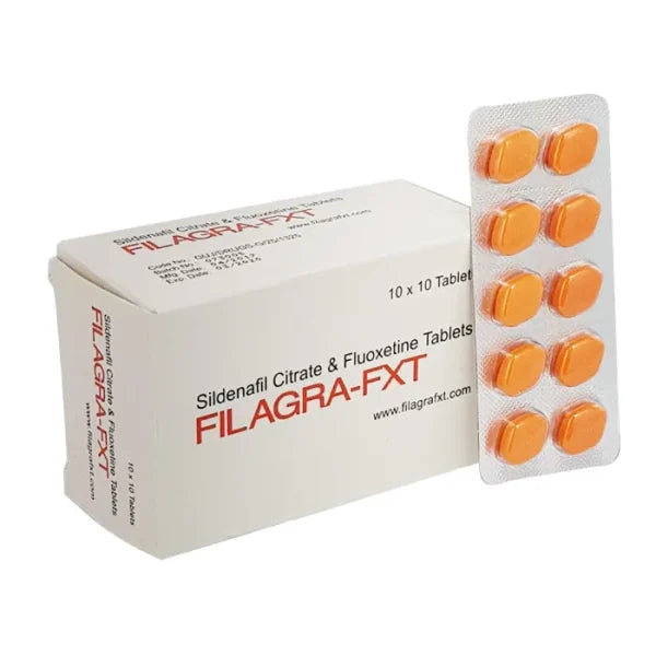 Package of Filagra Dxt Plus standard strength Sildenafil tablets for men's health