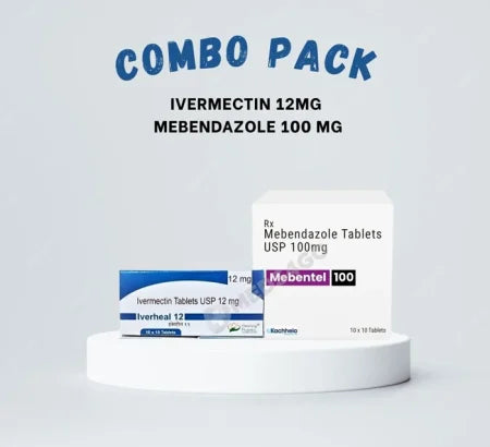 Ivermectin Mebendazole 100 Combo Pack antiparasitic tablets
