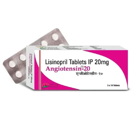 Lisinopril 20 mg Tablets (Angiotensin) for heart and blood pressure management – Buy Online at MedsPrimeHub