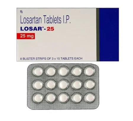 Losar 25 mg Tablet for heart and blood pressure management – Buy Online at MedsPrimeHub