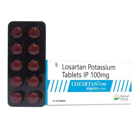 Losartan 100 mg Tablet (Cozartan) for heart and blood pressure management – Buy Online at MedsPrimeHub