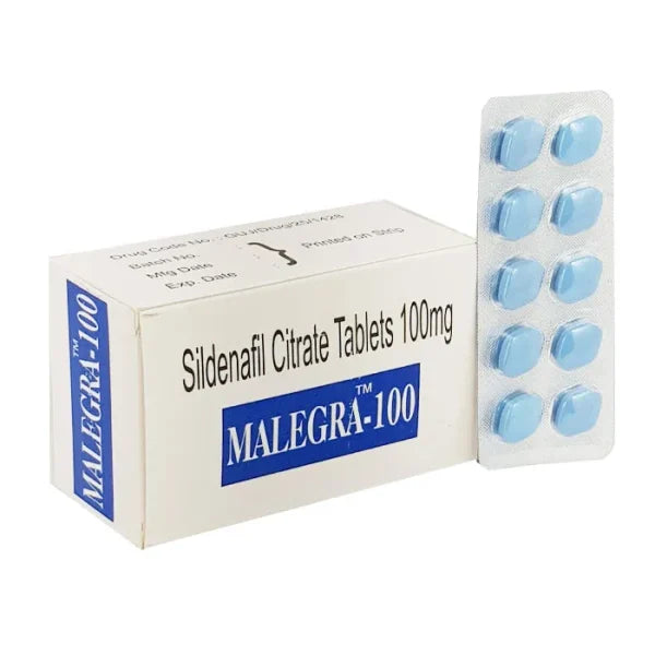 Malegra 100 100 mg ED medication tablet with Sildenafil