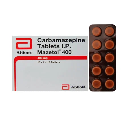 Mazetol 400mg Carbamazepine tablet for epilepsy and neuralgia – Buy Online at MedsPrimeHub