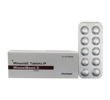 Minoxiboon 5 Minoxidil 5mg tablet for hair regrowth – Buy Online at MedsPrimeHub