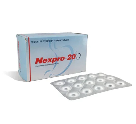 Nexpro 20mg Esomeprazole tablet for GERD and peptic ulcers – Buy Online at MedsPrimeHub