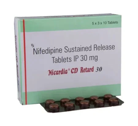Nicardia CD Retard 30 mg Tablet for heart and blood pressure management – Buy Online at MedsPrimeHub