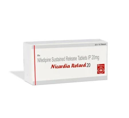 Nicardia Retard 20 mg Tablet for heart and blood pressure management – Buy Online at MedsPrimeHub