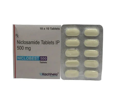 Niclobest 500mg Niclosamide Tablet blister pack tapeworm