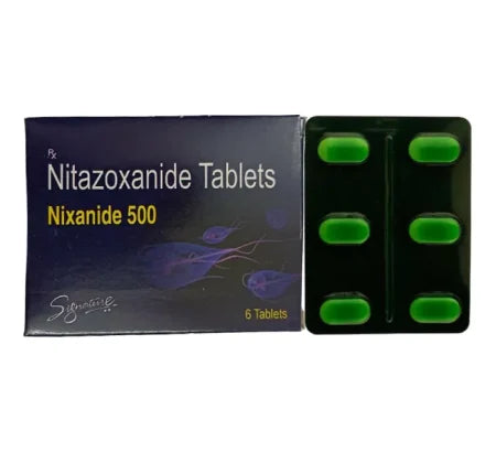 Nixanide 500mg Nitazoxanide Tablet blister strip antiprotozoal