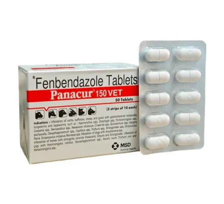 Panacur 500 mg Fenbendazole veterinary dewormer tablets for animals