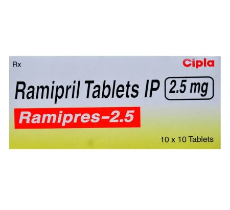 Ramipres 2.5 mg Tablet for heart and blood pressure management – Buy Online at MedsPrimeHub