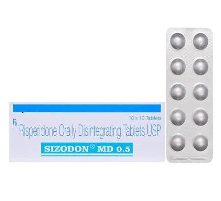 Sizodon MD 0.5mg Risperidone tablet for anxiety and mild psychosis ? Buy Online at MedsPrimeHub