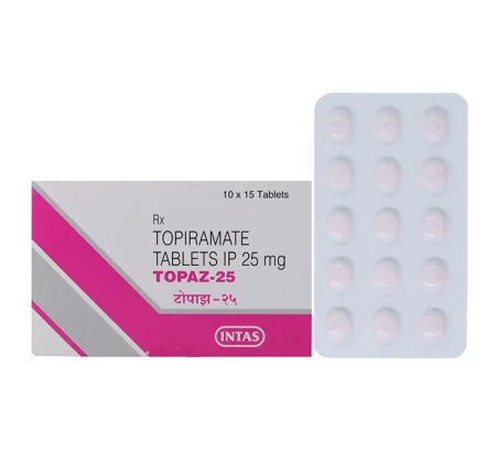 Topaz 25mg Topiramate tablet for migraine prophylaxis initiation – Buy Online at MedsPrimeHub